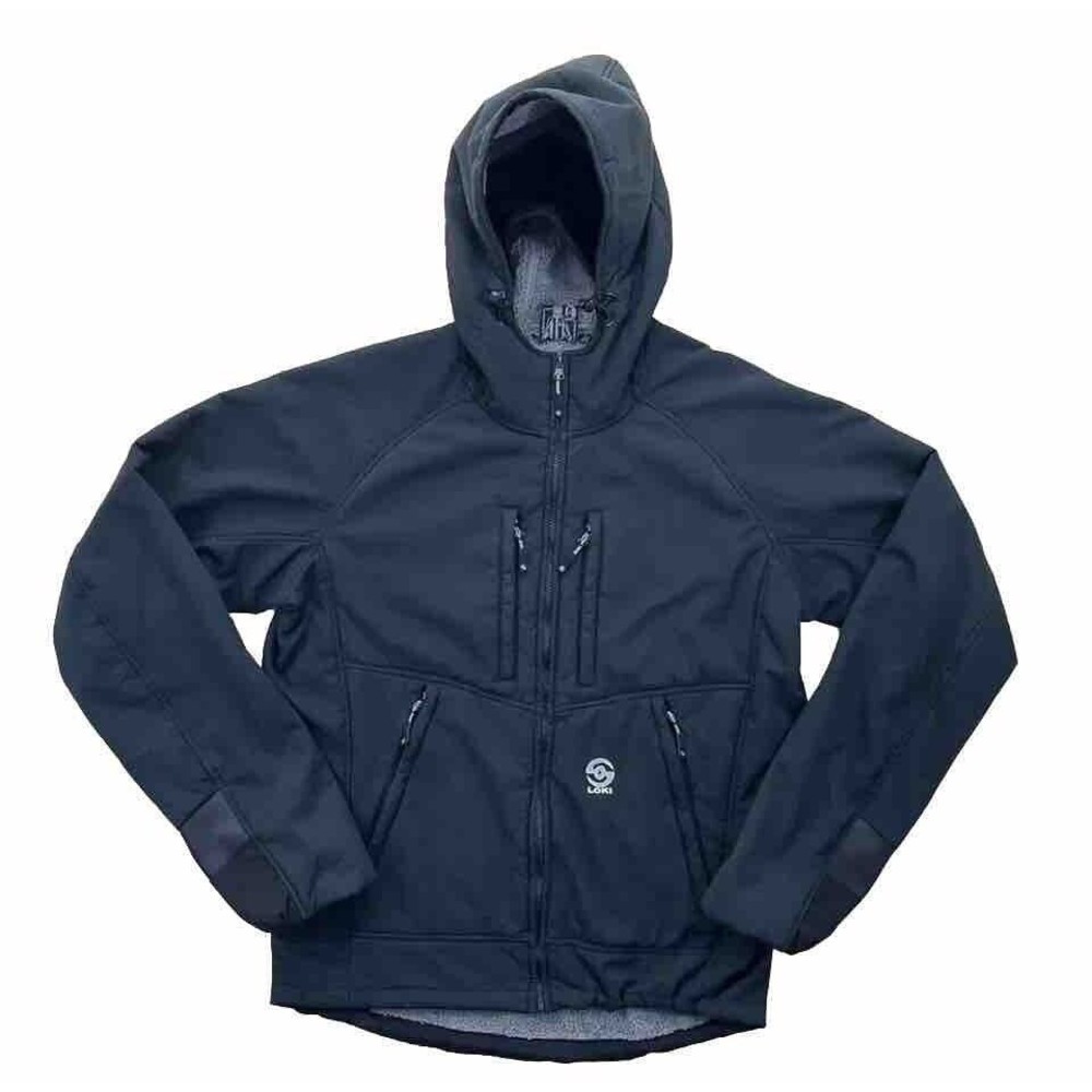 Loki Gear Jacket Men Medium All In One Softshell FullZip Hooded Gloves Face Mask